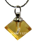 25pcs Yellow Flat Prismatic Rice Vials Pendants Glass Bottle