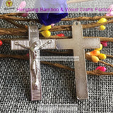 25pcs Rhodium Alloy Rosary Cross Necklace Pendant Jesus Crucifix