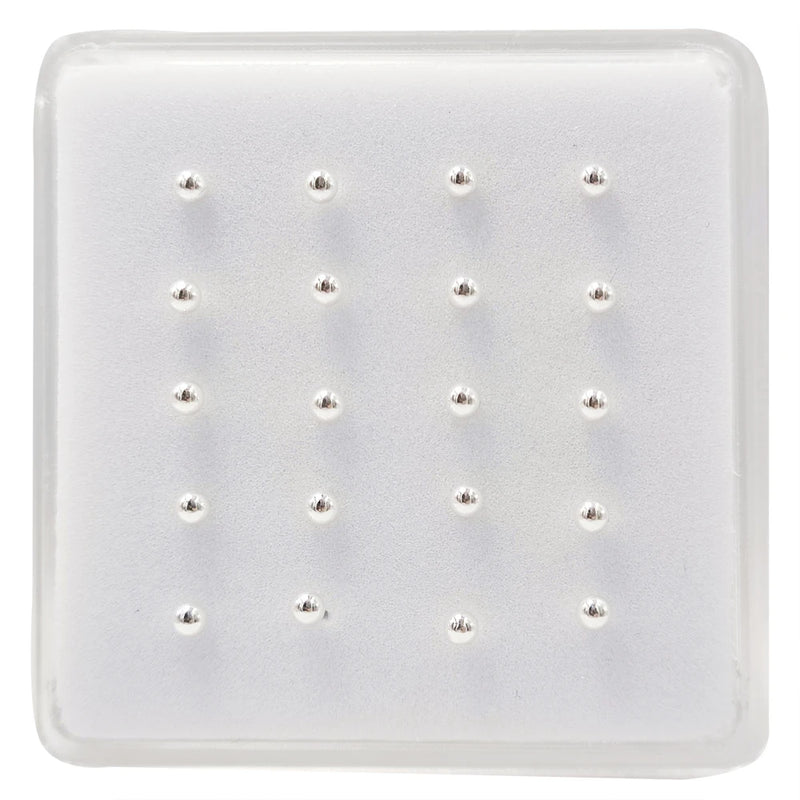 25pcs 925 Sterling Silver Nose Stud 2.5mm Ball Nostril Straight Nose Pin