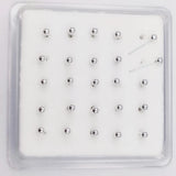 25pcs 925 Sterling Silver Nose Stud 2.5mm Ball Nostril Straight Nose Pin