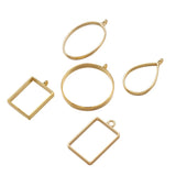 25pcs Alloy Geometric Frame Charms for DIY Resin Flower Jewelry
