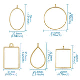 25pcs Alloy Geometric Frame Charms for DIY Resin Flower Jewelry
