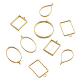 25pcs Alloy Geometric Frame Charms for DIY Resin Flower Jewelry