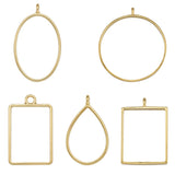 25pcs Alloy Geometric Frame Charms for DIY Resin Flower Jewelry