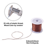 25rolls 0.8mm Elastic Crystal String Cords for Bracelet Making,Mixed