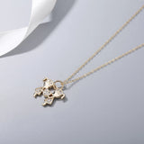 Sterling Silver Love Diamond Pendant Collarbone Chain Necklace
