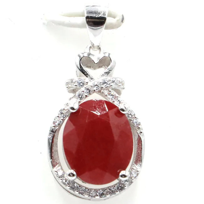 Red Ruby Tanzanite Rhodolite Garnet 925 Sterling Silver Pendant