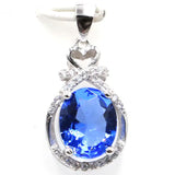 Red Ruby Tanzanite Rhodolite Garnet 925 Sterling Silver Pendant