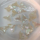 Natural Yellow Mirror Shell Fish Tail Earring Charms Necklace Pendants