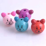 10pcs Kids Wood Beads 3D Bear Spacer Loose beads DIY Accessory