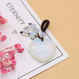 Natural Stone Heart Keychain Love Pendant Opal Rope Charm Jewelry 1Pc