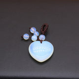 Natural Stone Heart Keychain Love Pendant Opal Rope Charm Jewelry 1Pc