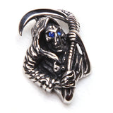 Titanium Steel Sickle Skull Head Pendant for Punk Party
