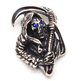 Titanium Steel Sickle Skull Head Pendant for Punk Party