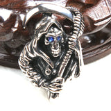 Titanium Steel Sickle Skull Head Pendant for Punk Party