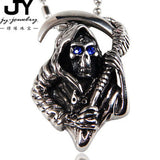 Titanium Steel Sickle Skull Head Pendant for Punk Party