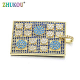 25x38mm CZ Rectangle Links Pendants DIY Findings, Mixed Color