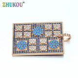 25x38mm CZ Rectangle Links Pendants DIY Findings, Mixed Color