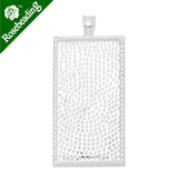 25x50mm Silver Plated Pendant Tray for Cabochon - 20pcs/lot