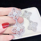 Women's CZ Pearl Bracelet Buckle & Necklace Connector