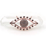 Micro Pave CZ Eye Charm Double Circles Necklace Jewelry