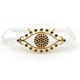 Micro Pave CZ Eye Charm Double Circles Necklace Jewelry