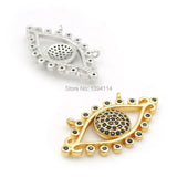 Micro Pave CZ Eye Charm Double Circles Necklace Jewelry
