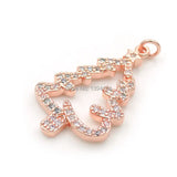 Micro Pave Clear CZ Christmas Tree Charm for Bracelets Jewelry