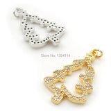 Micro Pave Clear CZ Christmas Tree Charm for Bracelets Jewelry