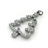 Micro Pave Clear CZ Christmas Tree Charm for Bracelets Jewelry