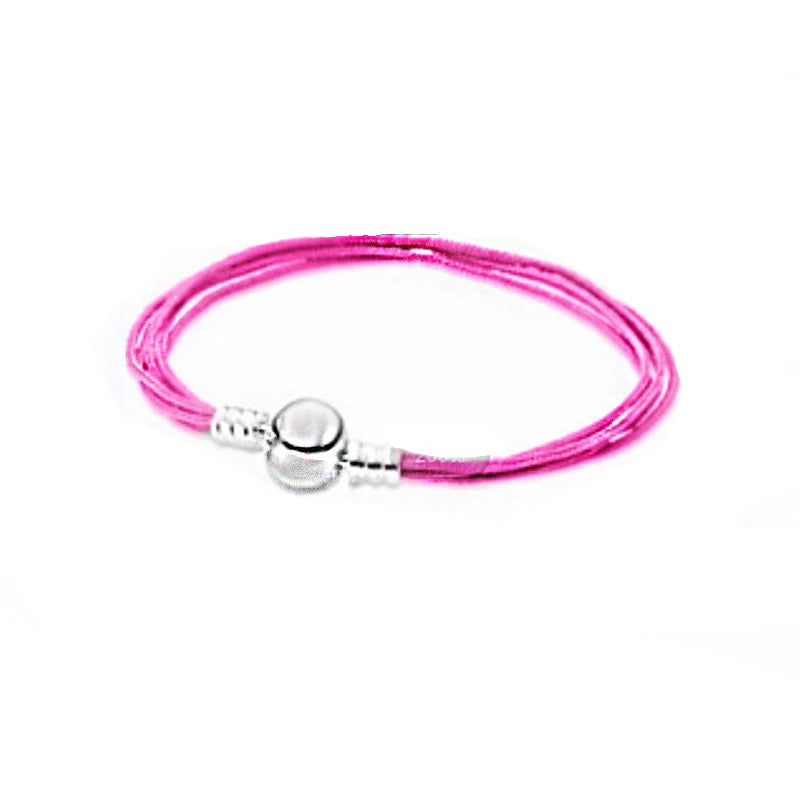 Sterling Silver Beads Multilayer Rope Bracelet with Logo