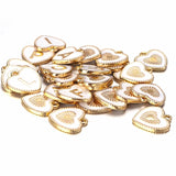 26-28Pcs Alloy Drop Pendant Heart Charm DIY Necklace Bracelet Ear