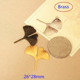 Brass Plated Ginkgo Leaf, Decorative Leaf for Crafts, 30 Pcs