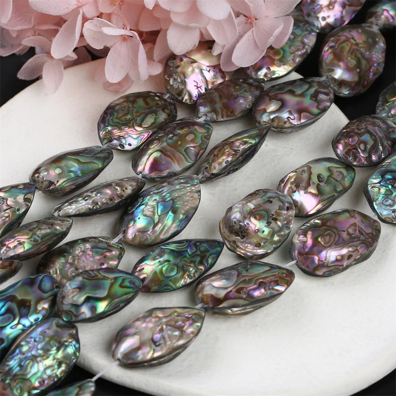 26-30mm Water-drop Abalone Shell DIY Crafts Natural Polished Shell
