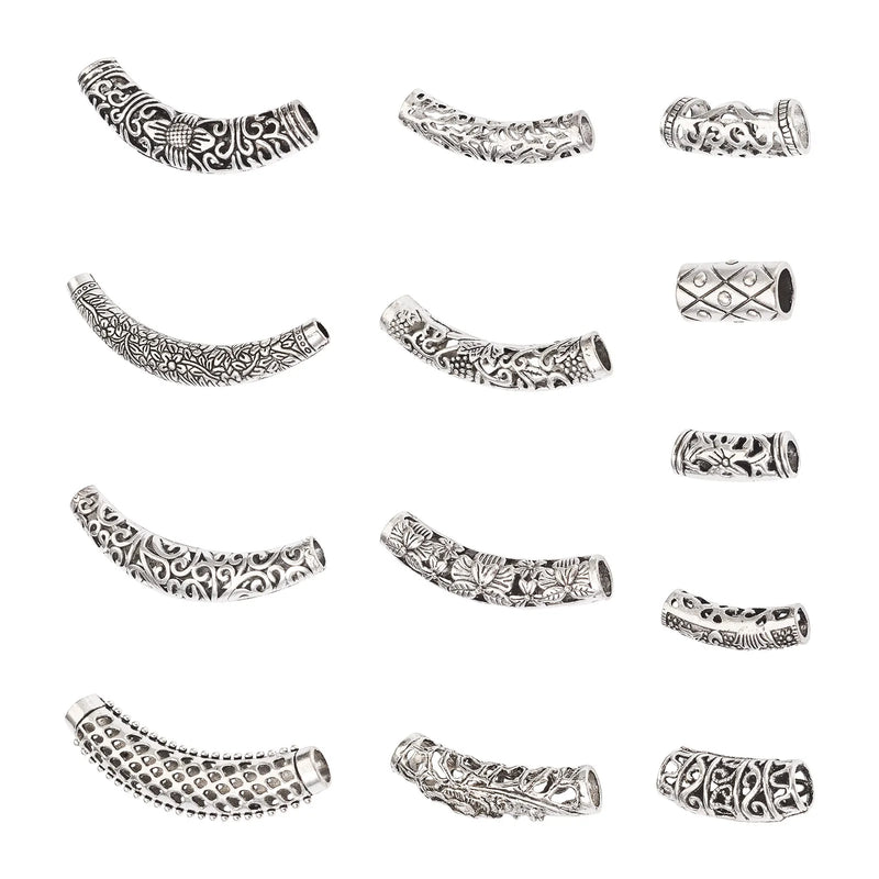 Tibetan Style Alloy Curved Tube Bead Spacers DIY Jewelry Making
