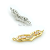 Micro Pave CZ Heart Charm Double Circles Necklace