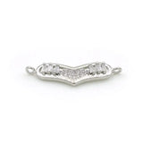 Micro Pave CZ Heart Charm Double Circles Necklace
