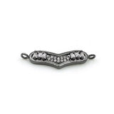 Micro Pave CZ Heart Charm Double Circles Necklace