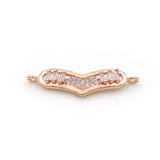 Micro Pave CZ Heart Charm Double Circles Necklace