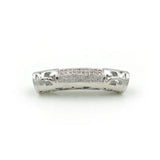 Micro Pave Clear CZ Arc Tube Beads Piercing Filigree DIY Jewelry