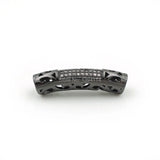 Micro Pave Clear CZ Arc Tube Beads Piercing Filigree DIY Jewelry