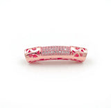 Micro Pave Clear CZ Arc Tube Beads Piercing Filigree DIY Jewelry