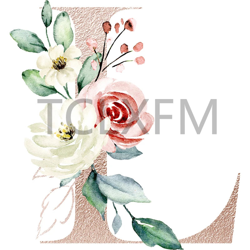 Alphabet Flowers Jewelry Box Earring Necklace Ring Display Travel Gift
