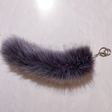 26 Colors Fluffy Faux Fox Tail Key Chain 26cmx8cm Bag Backpack Charm