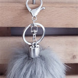 26 Colors Fluffy Faux Fox Tail Key Chain 26cmx8cm Bag Backpack Charm