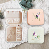 Cream Letters Jewelry Box Organizer Travel Jewelry Case Boxes