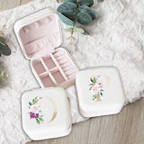 Cream Letters Jewelry Box Organizer Travel Jewelry Case Boxes