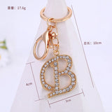 26 Initials Alloy Keychains Rhinestone Handbag Key Chains Name Letter Keyrings
