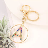 26 Initials Handbag Keychains Rhinestone Letter Alphabet Keyrings