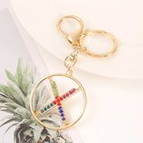 26 Initials Handbag Keychains Rhinestone Letter Alphabet Keyrings
